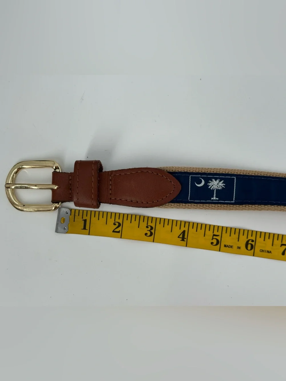 South Carolina Flag Men’s Canvas & Leather Belt 42